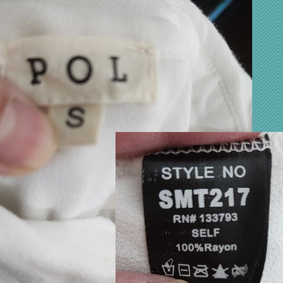 POL White Snap Front Lace Panel Shirt Dress - Picture 7 of 7